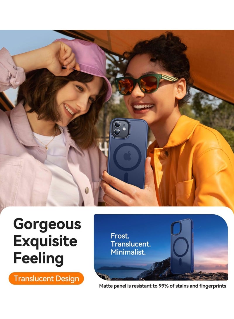 ACLIX Magnetic Matte Case for iPhone 11 Pro, Compatible with MagSafe, Plating Luxury Cover, Matte Soft TPU Shockproof Protective Phone Case, (Dark Blue) - Image 4